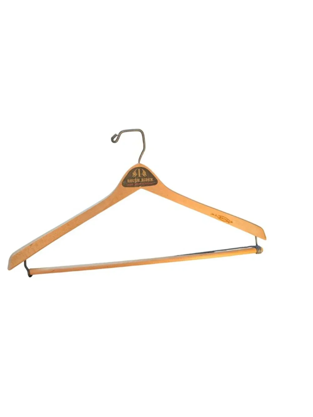 Set Of 11 Wooden/Plastic Suit Hangers With Metal Hooks & Pant Bar